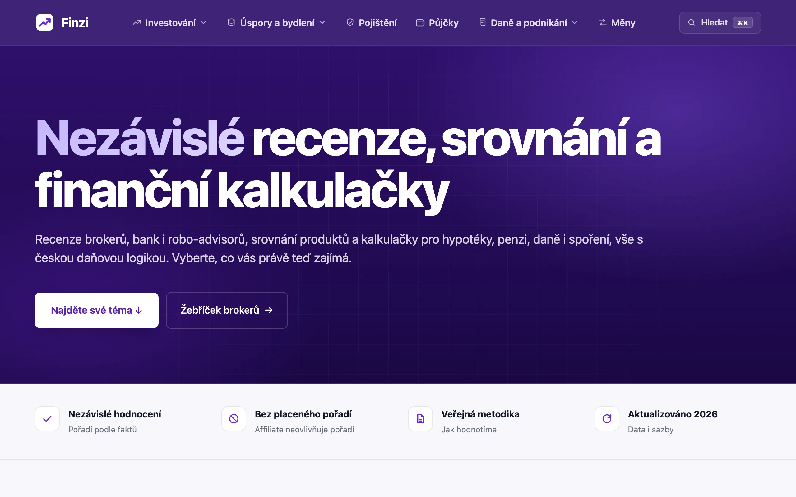 Finzi – náhled webu