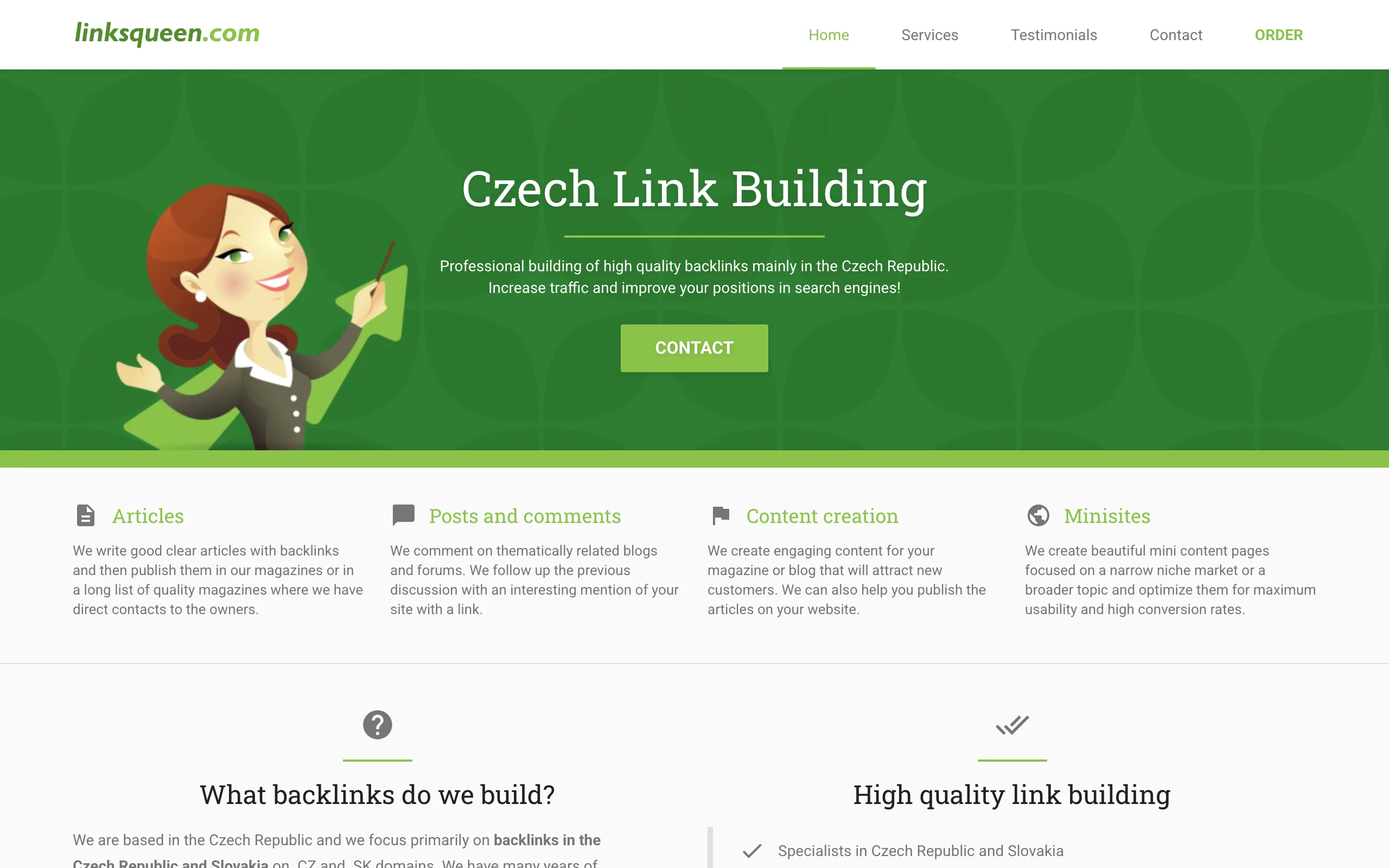 LinksQueen – náhled webu