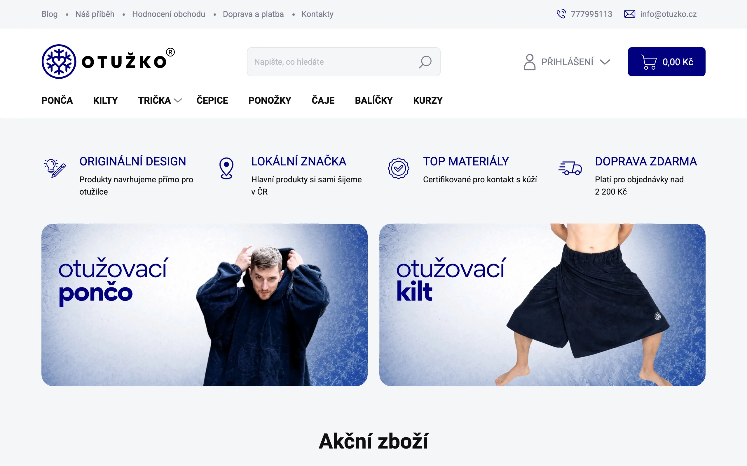 Otužko – náhled webu