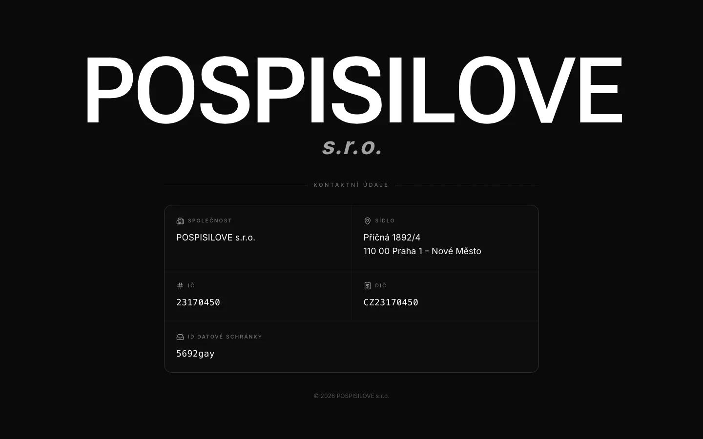 POSPISILOVE s.r.o. – desktop