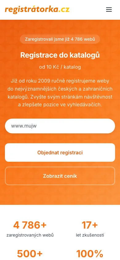 Registrátorka – mobil